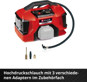 Compresor cu acumulator Einhell PRESSITO 18/21 Power X-Change (18 V, max. 10,5 bari, putere de aspirare 21 l/min, turatia motorului 18000 min^-1, fara ulei, fara baterie) - Img 8