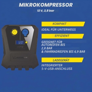 Compresor de aer MICHELIN 12V, putere mare, cu display digital si USB - Img 6
