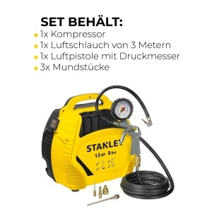 Compresor de aer Stanley 8 Bar, 1100W, 180Lmin, galben - Img 5