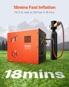 Compresor de aer VEVOR PCP, 4500 PSI, 300W, cu ventilator si auto-oprire - Img 2