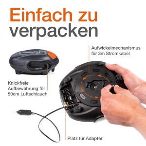 Compresor portabil OSRAM TYREinflate 200, 12V, umflare rapida pentru anvelope - Img 7