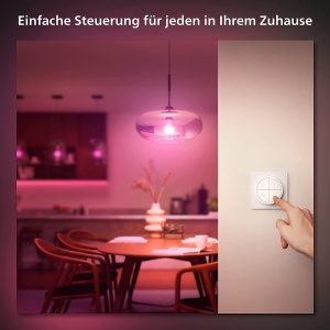 Comutator Philips Hue Tap pentru sisteme de iluminat Hue, Dimmer inteligent pentru controlul luminilor, Comutator de lumina fara fir fara instalare, alb - Img 9