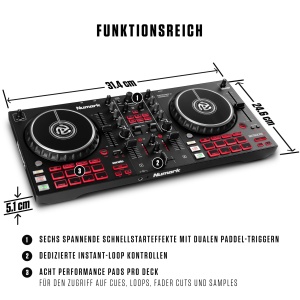 Consola controlera pentru DJ Numark Mixtrack Pro FX cu control pe 2 deck-uri, interfata audio integrata, afisaje Jog Wheel si palete de efecte, Serato DJ inclus - Img 5