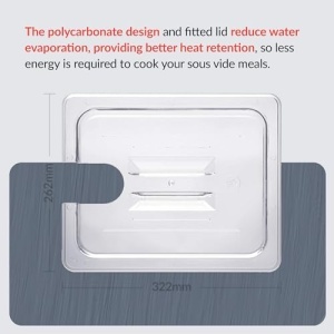 Container SousVideTools din Polycarbonat, 11,6 l, cu capac, transparent - Img 2