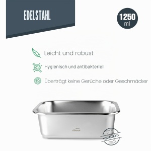 Contenitor Ecoinox Lacor 64611 din inox, 1200 ml, cu capac etans - Img 3