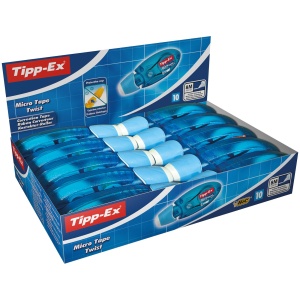 Corector Tipp-Ex Micro Tape Twist, 8m x 5mm, 10 bucati, diverse culori