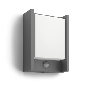 Corpuri de perete de exterior Philips Arbour, 6 W, 4000 K alb rece, senzor de miscare, rezistent la apa, antracit, IP44 rezistent la intemperii