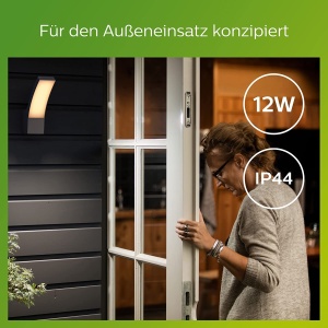 Corpuri de perete de exterior Philips Splay, 12 W, 2700 K, alb cald, rezistent la apa, antracit, rezistent la intemperii IP44 - Img 8