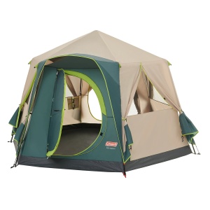 Cort de camping Coleman Polygon 6, 6 persoane, 100 impermeabil, 360 vedere, maro - Img 4