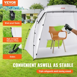 Cort portabil pentru vopsire VEVOR 228x158x158 cm material Oxford 210D cu ventilatie - Img 2