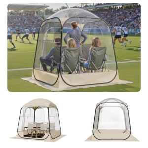 Cort transparent VEVOR 160x160x182 cm pentru 2-4 persoane, impermeabil, cu feronerie inclusa