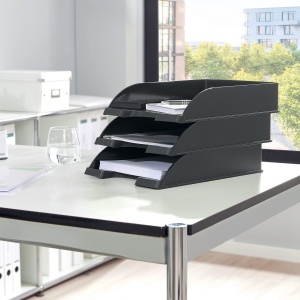 Cos de birou Leitz Plus Standard A4, 5 bucati, capacitate 4 kg, culoare gri - Img 2