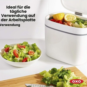 Cos de compost OXO Good Grips, 6.6 L, albgri, cu design anti-odori - Img 6