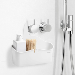 Cos de dus Rayen, 28 x 8 x 28 cm, Polypropylen, Alb, Multifunctional - Img 4