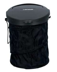 Cos de gunoi auto DUNLOP, 4 litri, pliabil, cu capac, pentru bord sau podea