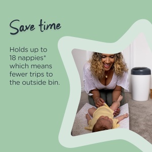 Cos de gunoi pentru scutece Tommee Tippee Simplee, capacitate 23 scutece, culoare gri - Img 5