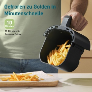 COSORI Air Fryer Small 2L Mini Airfryer pentru 1 persoana ideal pentru camping calatorii si rulote rapid compact fara ulei economisire energie negru s - Img 4