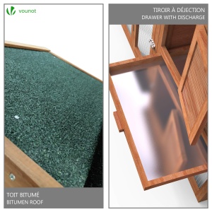 Cotet pentru pasari VOUNOT, dimensiuni 152x62x92 cm, pentru 2-3 gaini - Img 3