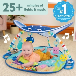 Covor de joaca Bright Starts Disney Baby cu tematica Finding Nemo, 20 melodii, cu jucarii - Img 4