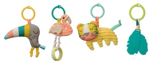 Covor de joaca Infantino 4-in-1 Deluxe, cu 4 jucarii detasabile, culori tropicale - Img 3