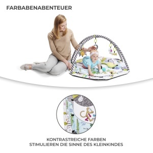 Covor de joaca Kinderkraft SMARTPLAY, 2 in 1, cu 20 mingi, cu perna, pentru 0-2 ani - Img 7