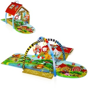 Covor de joaca Lionelo Agnes Plus 2in1, cu 2 arcade, design colorat, material moale - Img 1