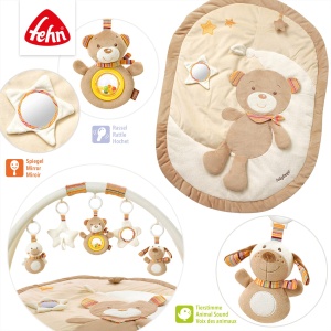 Covoras de activitati pentru bebelusi Fehn 3-D Rainbow 5 jucarii detasabile 80x105 cm - Img 5