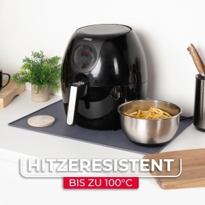 Covoras de bucatarie Vileda 40x60cm silicon alimentar antiderapant rezistent la caldura gri inchis - Img 7