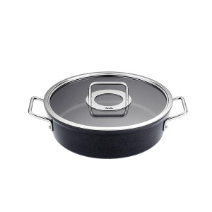 Cratita din aluminiu Fissler Adamant 28 cm, 4.3L, antiaderenta, capac sticla, pentru inductie - Img 4