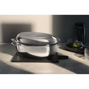 Cratita ovala WMF 85L cu capac inductie Cromargan otel inoxidabil compatibila cu toate tipurile de plite - Img 2