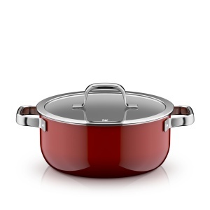 Cratita WMF Fusiontec Mineral Pro 24 cm Material durabil si rezistent la zgarieturi Capac din sticla Rosu Passion