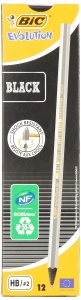 Creion BIC Evolution Black, HB, 12 bucati, din material reciclat