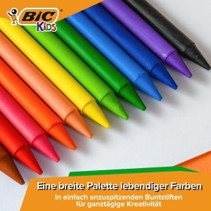 Creion cerat BIC Kids Plastidecor, 24 culori, inclusiv auriu si argintiu - Img 6
