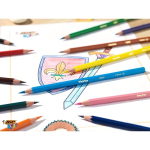 Creion colorat BIC Kids Evolution ECOlutions, 60 bucati, 50 material reciclat, bruchsicher - Img 5