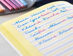 Creion Jumbo Faber-Castell Grip, 6 bucati, rosu-albastru - Img 3