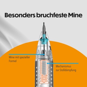 Creion mecanic BIC Break Resistant 0,7 mm, bruchfest, 12 bucati, albastru - Img 3