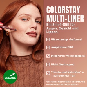Creion multifunctional Revlon ColorStay 006 Dynamic Doer, vegan, cu pensula de blending - Img 3