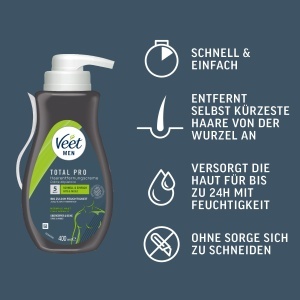 Crema depilatoare pentru barbati Veet Men, 400 ml, cu pompa, pentru corp - Img 3