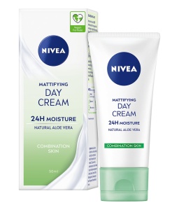 Crema hidratanta NIVEA 24H cu Aloe Vera pentru ten mixt si gras, 50 ml