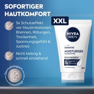 Crema hidratanta pentru barbati NIVEA MEN Sensitive, 100 ml, fara parfum si alcool - Img 2