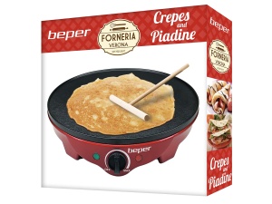 Crepiera electrica BEPER BT700Y 1300W antiaderenta 30 cm rosunegru - Img 6