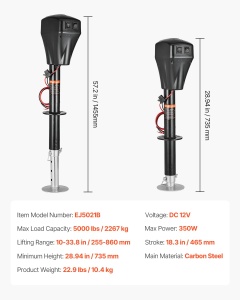 Cric electric VEVOR EJ5021B, 2267 kg, negru, cu manivela si LED - Img 7