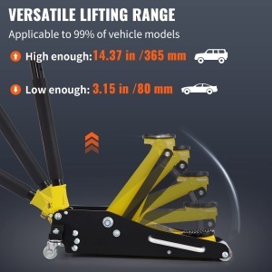 Cric hidraulic VEVOR 15T 80-365 mm constructie aluminiu si otel pentru autoturisme si SUV - Img 4