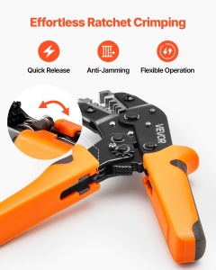 Crimpzange VEVOR cu functie de ratchet, 0,25-4 mm, ajustare presiune - Img 3