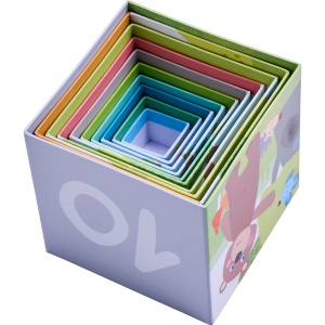 Cuburi de Stivuire HABA Waldfreunde - Set 10 Piese, Din Carton Stabil, Joc Educativ - Img 3