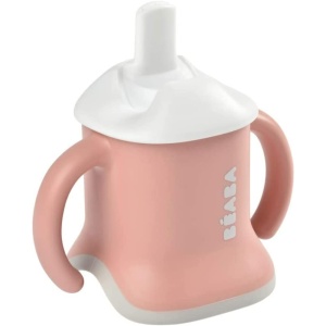 Cupa de invatare BEABA Evoluclip 3-in-1, culoare roz vechi, ergonomica, sigura - Img 2
