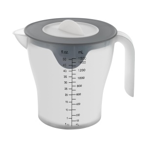 Cupa de masurare Metaltex cu capac si dozator, 1.5L, anti-alunecare