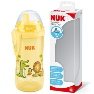 Cupa pentru copii NUK Kiddy Cup, 300 ml, galbena, rezistenta la muscaturi - Img 1