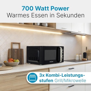 Cuptor cu microunde ProfiCook PC-MWG 1208, 17L, 900W, Negru - Img 6