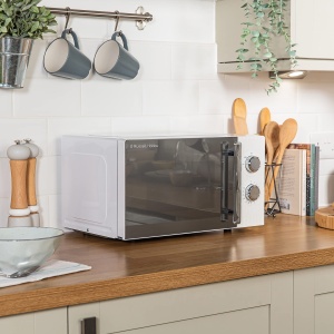 Cuptor cu microunde Russell Hobbs Honeycomb RHMM715 Solo 17 litri 700W alb cu 5 niveluri de putere temporizator incorporat si functie de dezghetare - Img 5